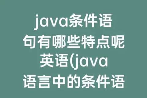 java条件语句有哪些特点呢英语(java语言中的条件语句有哪些)