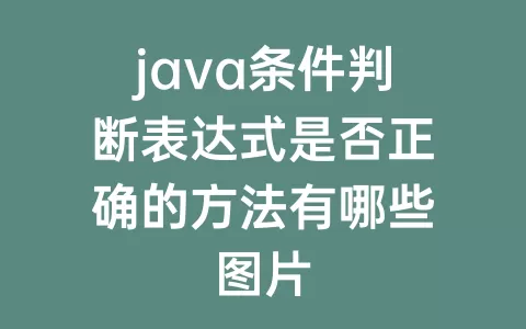 java条件判断表达式是否正确的方法有哪些图片
