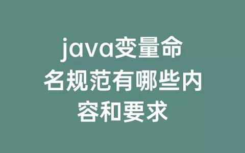 java变量命名规范有哪些内容和要求