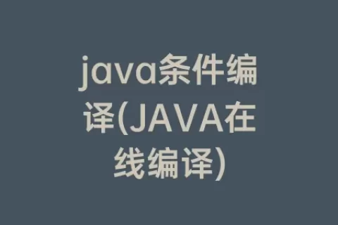 java条件编译(JAVA在线编译)