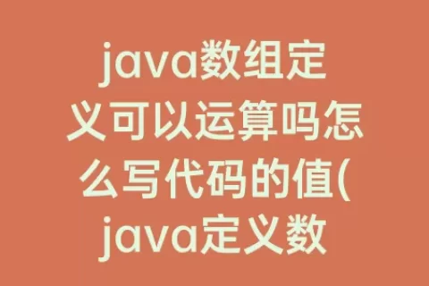 java数组定义可以运算吗怎么写代码的值(java定义数组)