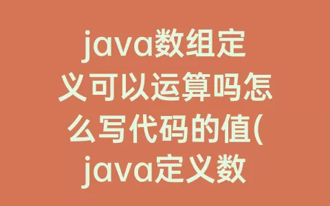 java数组定义可以运算吗怎么写代码的值(java定义数组)