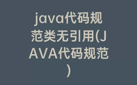 java代码规范类无引用(JAVA代码规范)