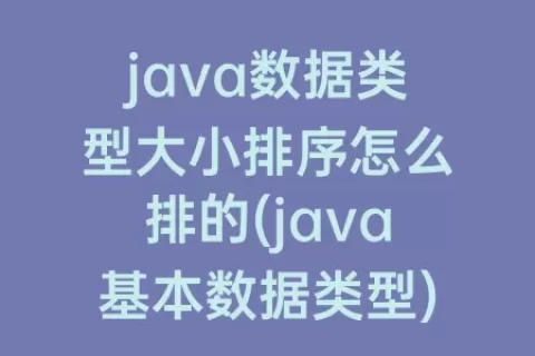 java数据类型大小排序怎么排的(java基本数据类型)