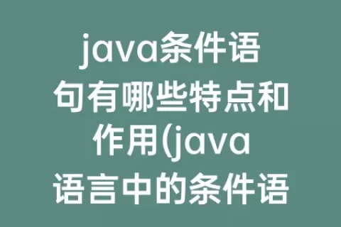 java条件语句有哪些特点和作用(java语言中的条件语句有哪些)