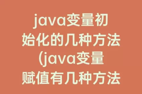 java变量初始化的几种方法(java变量赋值有几种方法)