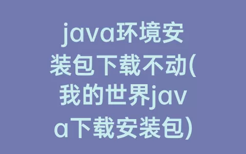 java环境安装包下载不动(我的世界java下载安装包)