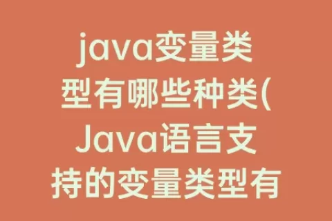 java变量类型有哪些种类(Java语言支持的变量类型有)
