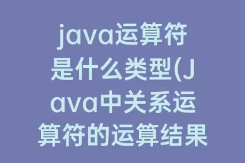 java运算符是什么类型(Java中关系运算符的运算结果是什么型)