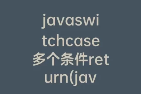 javaswitchcase多个条件return(javaswitchcase用法)