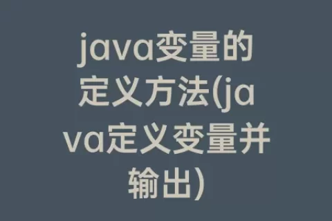 java变量的定义方法(java定义变量并输出)