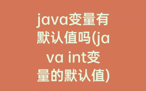 java变量有默认值吗(java int变量的默认值)