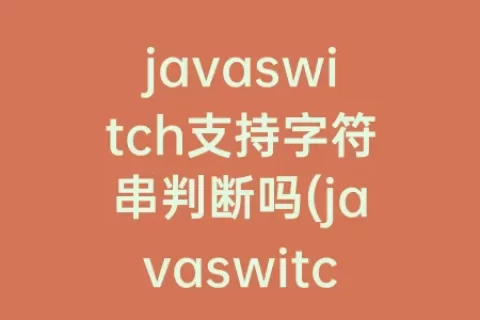 javaswitch支持字符串判断吗(javaswitch语句用法 判断字符串)