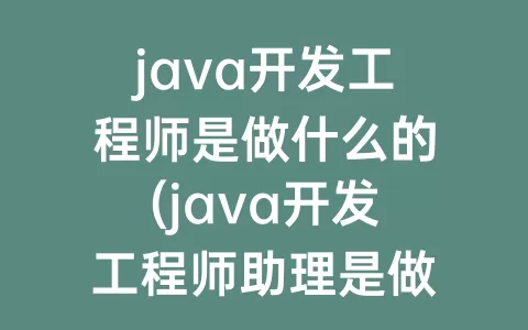 java开发工程师是做什么的(java开发工程师助理是做什么)