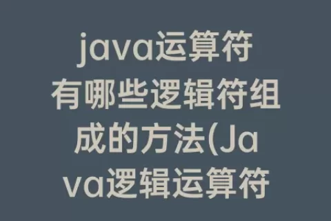 java运算符有哪些逻辑符组成的方法(Java逻辑运算符有哪些)