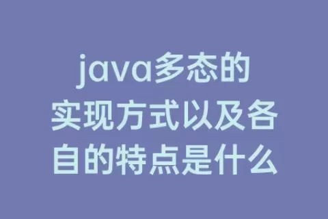 java多态的实现方式以及各自的特点是什么