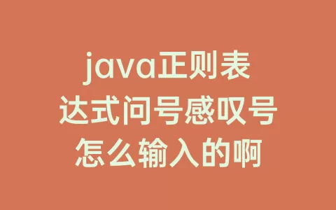 java正则表达式问号感叹号怎么输入的啊