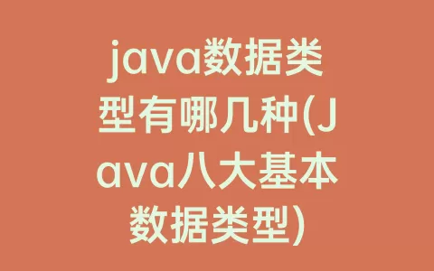 java数据类型有哪几种(Java八大基本数据类型)