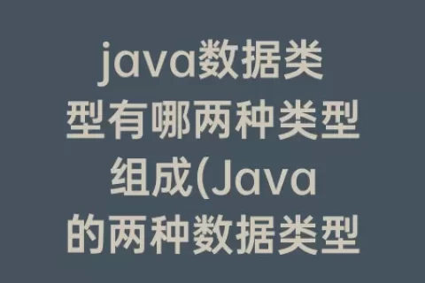 java数据类型有哪两种类型组成(Java的两种数据类型)