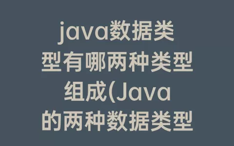 java数据类型有哪两种类型组成(Java的两种数据类型)