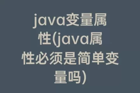 java变量属性(java属性必须是简单变量吗)