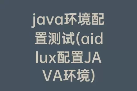 java环境配置测试(aidlux配置JAVA环境)