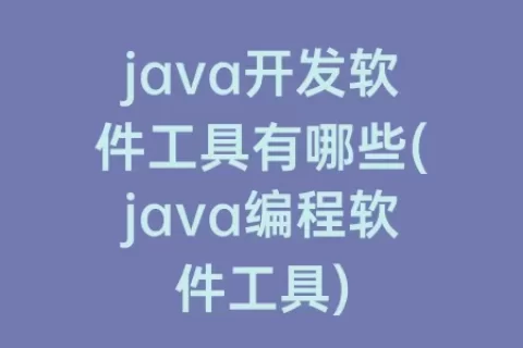 java开发软件工具有哪些(java编程软件工具)