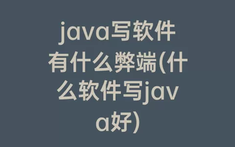 java写软件有什么弊端(什么软件写java好)