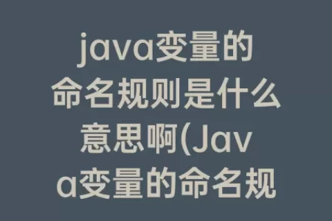 java变量的命名规则是什么意思啊(Java变量的命名规则有哪些)
