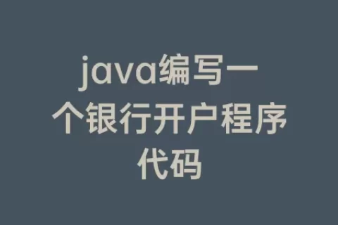 java编写一个银行开户程序代码