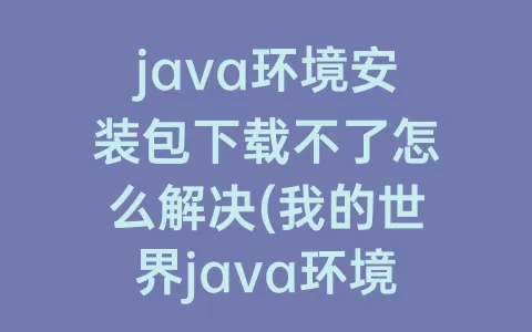 java环境安装包下载不了怎么解决(我的世界java环境安装包下载不了)