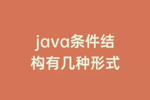 java条件结构有几种形式