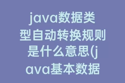 java数据类型自动转换规则是什么意思(java基本数据类型)