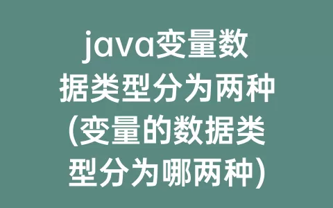 java变量数据类型分为两种(变量的数据类型分为哪两种)