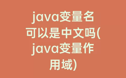 java变量名可以是中文吗(java变量作用域)