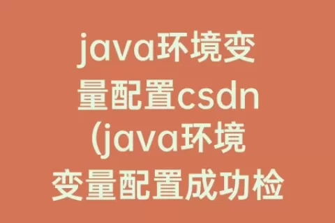 java环境变量配置csdn(java环境变量配置成功检验)