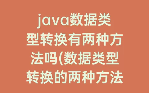java数据类型转换有两种方法吗(数据类型转换的两种方法)