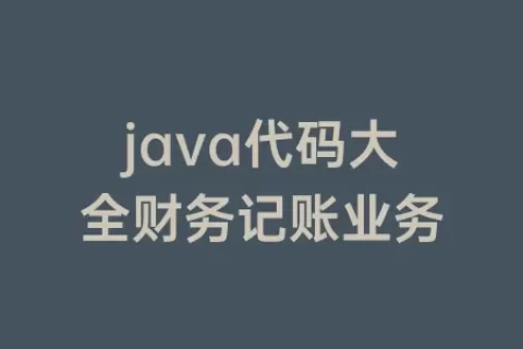 java代码大全财务记账业务