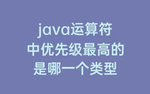 java运算符中优先级最高的是哪一个类型