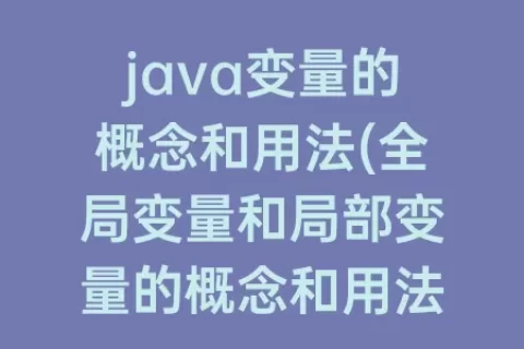 java变量的概念和用法(全局变量和局部变量的概念和用法)