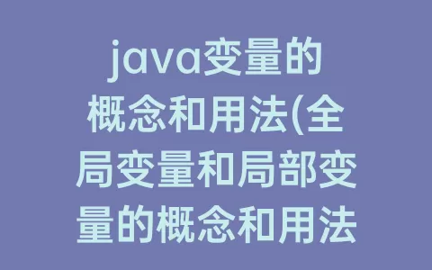 java变量的概念和用法(全局变量和局部变量的概念和用法)