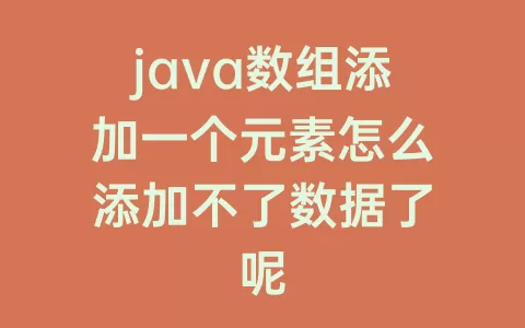java数组添加一个元素怎么添加不了数据了呢