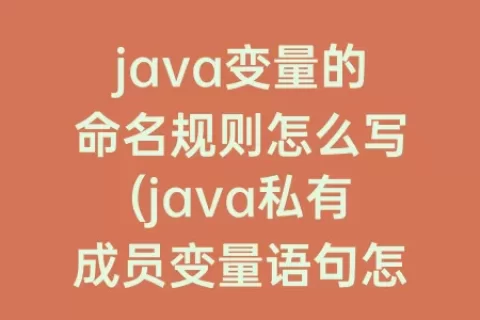 java变量的命名规则怎么写(java私有成员变量语句怎么写)