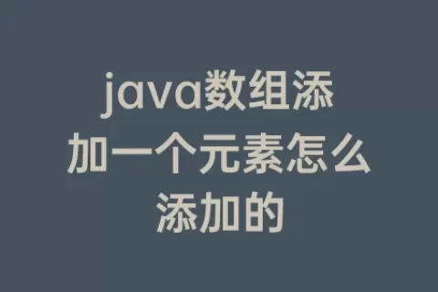 java数组添加一个元素怎么添加的