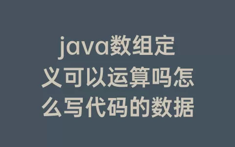 java数组定义可以运算吗怎么写代码的数据