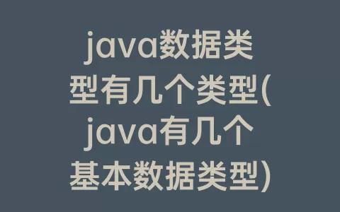 java数据类型有几个类型(java有几个基本数据类型)
