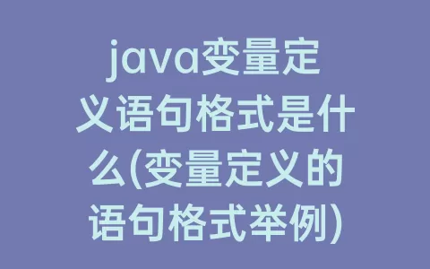 java变量定义语句格式是什么(变量定义的语句格式举例)