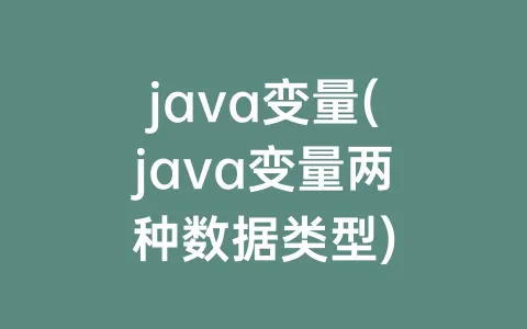java变量(java变量两种数据类型)