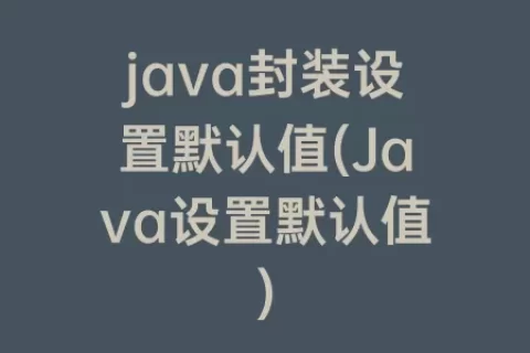 java封装设置默认值(Java设置默认值)