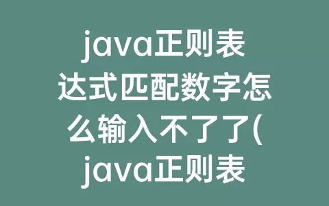 java正则表达式匹配数字怎么输入不了了(java正则表达式匹配数字和小数点)
